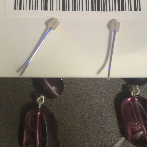 Penningtons Purple Multi-Strand Illusion Necklace & Dangle Earrings Jewelry Set - Picture 11 of 12